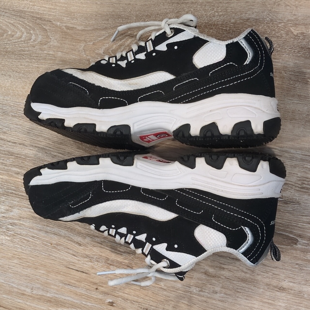 ❤️Skechers D'Lites Women's Black & White Safety Toe Sneakers size 8.5❤️ - Picture 6 of 16